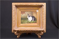 Oil on Canvas Rabbit 17"X19"