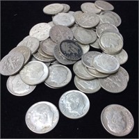 Qty 54 Roosevelt Silver Dimes