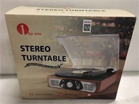 1 BY ONE STEREO TURNTABLE CONVERT RECORDS TO