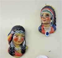 Pair of Early Chalk Ware Figurines