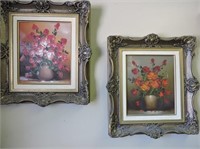 Pair of Signed Oil on Canvas, Ornate Frames