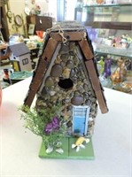 Hand Made Bird House, 12" T