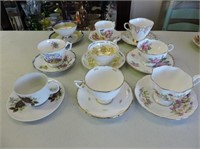 9 Tea Cups & Saucers