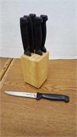 Stainless steel steak Knife Set and wooden block