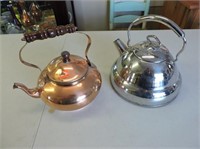 Copper Tea Pot, Chrome Plated Tea Pot
