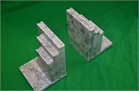 PAIR HEAVY MARBLE BOOK ENDS