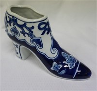 Blue & White Porcelain Shoe Vase