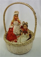 Antique Dolls in Basket