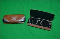 2 PAIR GOLD? WIRE RIMMED GLASSES IN CASES