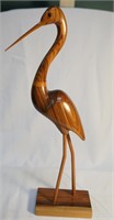 Teak Wood Heron Statue