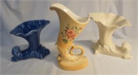 Lot of Vintage Ceramic Cornucopia Vases