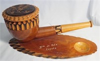 Wooden Tobacco Holder and Pipe Rest
