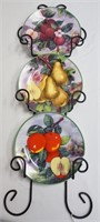 Metal Wall Hanging with 3 Fruit designed Plates