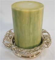 Silver Plated Candle Holder with Candle
