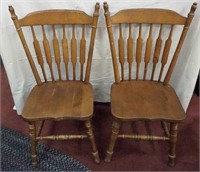 Pair Wooden Chairs