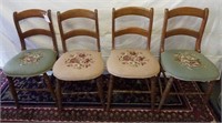 Antique Wooden and Needlepoint Chairs