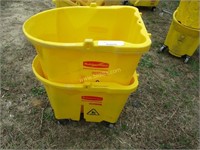 (2) Rubbermaid Plastic Mop Buckets.