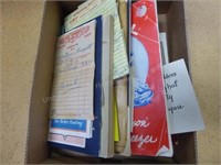 Box w/ misc. vintage paper items