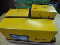 Box w/ vintage cameras & items