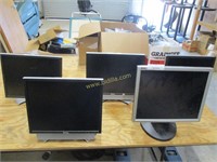 (4) 19" & (1) 17" Dell LCD Monitors.