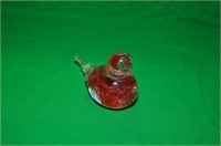 LEAD CRYSTAL BIRD WITH ENCASED RED