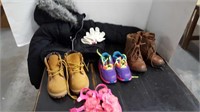 Children's shoes coat and gloves Nike, Timberland