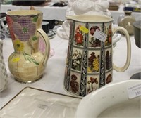 Decorative jugs, one Arthur Wood A/F