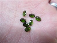 7 green russian diopside gemstones ~4ct