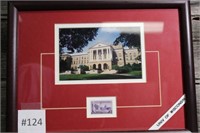 Framed University of Wisconsin Picture with Stamp