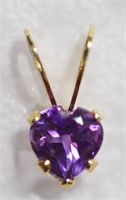 10k Amethyst/white topaz  pendant