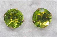 14k yellow gold peridot earrings