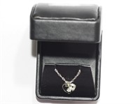 Sterling CZ heart shaped pendant necklace