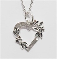 Sterling heart pendant necklace