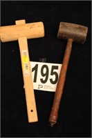 TWO WOODEN MALLETS