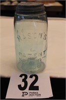 BLUE GLASS MASON'S JAR