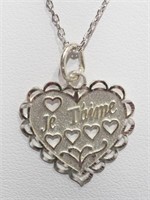 Sterling  heart shaped necklace