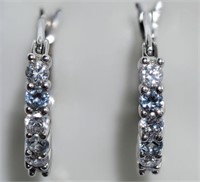 Sterling simulated aquamarine earrings