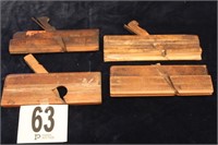 FOUR WOODEN MOLDING PLANES