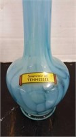 Vintage Blue Glass Tennessee souvenir vase