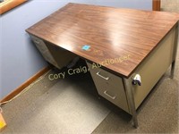 Metal office desk with drawers