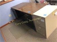 Metal office desk with drawers - file cabinet