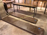 (5) folding tables and small metal desk