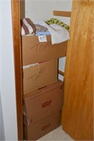 Closet Cleanout - 2 Boxes that say Towels, 1