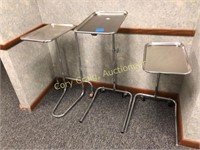 Adjustable bedside/work tables on casters