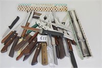 Large Lot of Kitchen Knives, 2 Miracle Gourmet