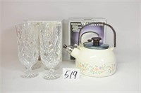 Set of 5th Ave. Crystal Glasses w/Box and 2 Qt.