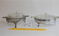 Lot of 2 Footed Casserole Stands - Both have