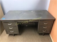 Metal desk and 4 drawer file cabinet