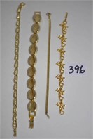 Lot of 4 Gold tone Bracelets - One Angle