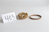 Lot of 2 Vintage Bracelets, one Faux Pearls,